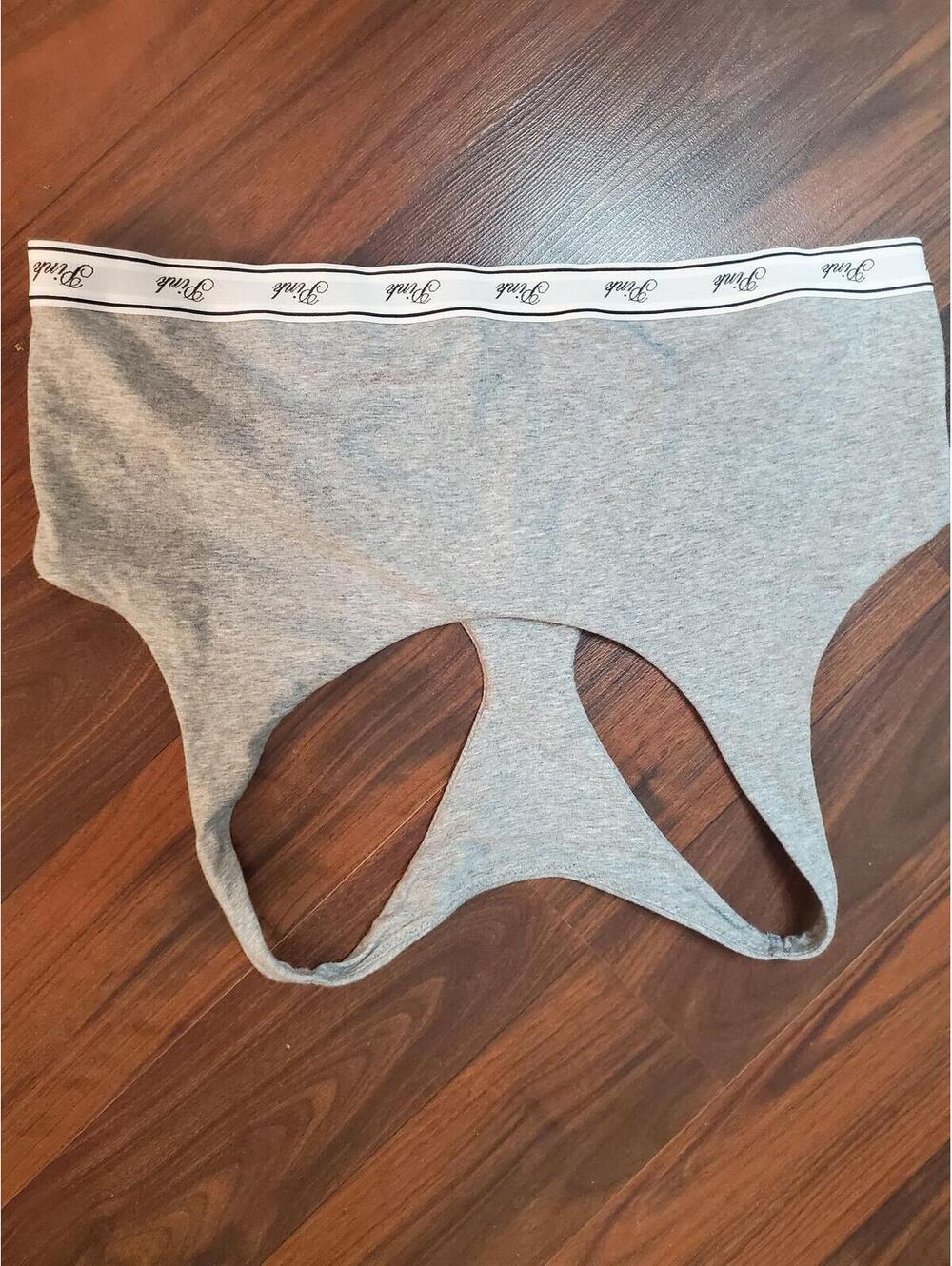 New Pink Victoria's Secret Gray Sports Bra with Logo Band